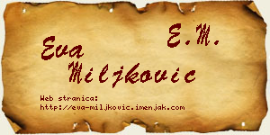 Eva Miljković vizit kartica
